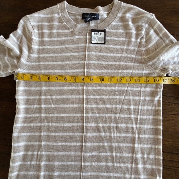 Club Monaco NWT MacKenzie striped sweater 100% wool colour Oatmeal size S - Picture 14 of 16
